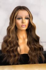 13x6 Highlight Brown Body Wave HD Lace Wig-HD12 - Image 3