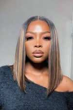T Part Lace Wig Highlight Straight Bob-PB41 - Image 2