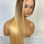 Glueless HD Lace Golden Blonde With Light Brown Roots Wigs