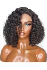 13x6 HD Glueless Lace Front Natural Hair Wet Curls Fake Scalp Bob Wig - Image 2