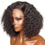 13x6 HD Glueless Lace Front Natural Hair Wet Curls Fake Scalp Bob Wig