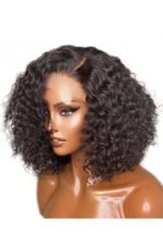 13x6 HD Glueless Lace Front Natural Hair Wet Curls Fake Scalp Bob Wig