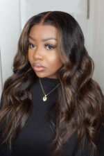 13x6 HD Mocha Brown Highlight Wave Wigs-HD13