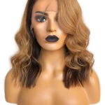 13x6 HD Glueless Lace Front Layered Brown Wave 14 inch Bob Wigs