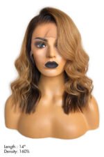 13x6 HD Glueless Lace Front Layered Brown Wave 14 inch Bob Wigs