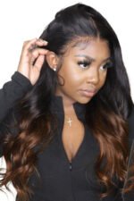 13x6 HD Lace Wig Ombre Dark Brown Human Hair - HD07 - Image 3