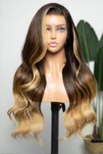 13x6 HD Ombre Brown and Blond Wave Wig-HD27 - Image 2
