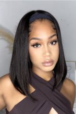 Yaki Straight Bob Human Hair Headband Wig Styles - Image 3