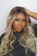 13x6 Glueless Hd Lace Flaxen Blonde Ombre Wig Body Wave-HD64 - Image 7