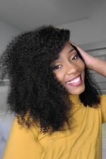 13x6 Glueless Hd Lace Wig Black Kinky Curly-HD43 - Image 3