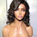 5*5 HD Lace Short Wavy Salt & Pepper Bob Wig For Lady