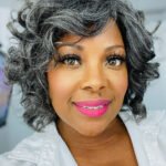 Short Wavy Salt & Pepper Bob Wig For Lady Non Lace MM01