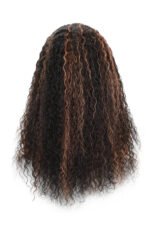 13x6 HD Lace Black Wig with Brown Highlights Water Wave-HD34 - Image 5