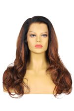 13x6 HD Ombre Brown Dark Roots Wave Wig-HD09 - Image 6