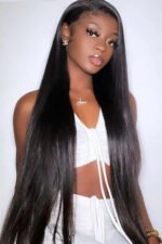 28-40 Inch Hd Lace Front Long Straight Black Wig - LW01 - Image 2