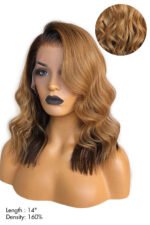13x6 HD Glueless Lace Front Layered Brown Wave 14 inch Bob Wigs - Image 5