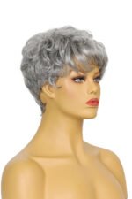 Grey Pixie Cut Human Hair Wig with Bangs MM19 - Image 5