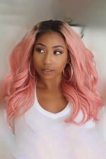 13x6 Glueless Hd Lace Pink Wig Dark Roots-HD51 - Image 7