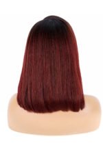 13x6 1B/Red Dark Root Lace Front Wig Straight Bob Human Hair PB54 - Image 6