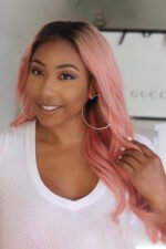 13x6 Glueless Hd Lace Pink Wig Dark Roots-HD51 - Image 4