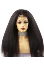 4C Edge Wig Kinky Straight 13x6 HD Lace Frontal Natural Curly Hairline