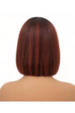 Non Lace Wig With Head Spin Highlight 99J&27# Straight Human Hair MM12 - Image 6