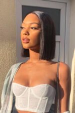 5x5 HD Lace Closure Wig Straight Black Blunt Cut Bob Human Hair - Image 2