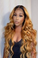5x5 Lace Closure Ginger Orange Wig Glueless Body Wave Human Hair - Image 2