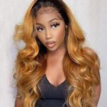 5x5 Lace Closure Ginger Orange Wig Glueless Body Wave Human Hair