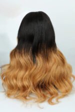 5x5 Lace Closure Strawberry Blonde Skunk Stripe Wig Body Wave - Image 3