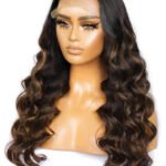 5x5 Lace Closure Wave Wig Highlight Blonde Glueless Human Hair