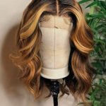 5x5 Lace Closure Wig Highlight Brown 27# Body Wave Human Hair
