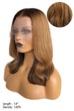 13x6 HD Glueless Lace Front Layered Brown Wave 14 inch Bob Wigs - Image 7