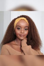 Chocolate Kinky Curly Headband Wig Human Hair HBW10 - Image 4