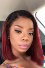 13x6 1B/Red Dark Root Lace Front Wig Straight Bob Human Hair PB54 - Image 3
