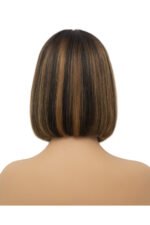 Non Lace Wig With Head Spin Highlight 99J&27# Straight Human Hair MM12 - Image 9