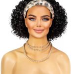 Curly Human Hair Headband Wig Short Bob Fashion Style