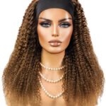 Chocolate Kinky Curly Headband Wig Human Hair HBW10