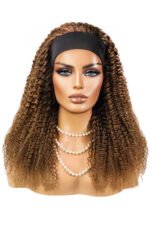 Chocolate Kinky Curly Headband Wig Human Hair HBW10