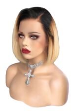 13*6 Short Lace Front Wigs 1B/27# Straight Hair - Image 3