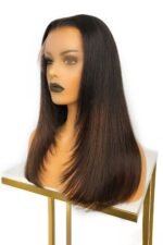 13x6 HD Straight Wigs Ombre Brown Human Hair - HD14 - Image 4