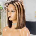 T Part Lace Wig Highlight Straight Bob-PB41 - Image 4