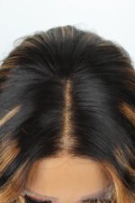 Black Wig with Brown Highlights Glueless HD Lace Body Wave - Image 4