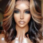 Blonde Highlight Bob Wig 14 Inch 13x6 HD Shoulder Length Wave