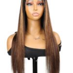 Dark Roots Brown Ombre With Blonde Highlights 13x6 HD Straight Wig