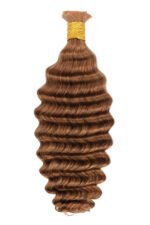 Double Drawn #30a Light Auburn Bulk Hair Deep Wave BU46