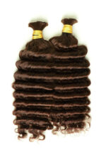 Double Drawn #4a Dark Brown Bulk Hair Deep Wave BU45 - Image 3