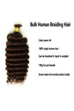 Double Drawn #4a Dark Brown Bulk Hair Deep Wave BU45 - Image 4