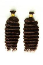 Double Drawn #4a Dark Brown Bulk Hair Deep Wave BU45 - Image 6