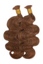 Double Drawn Auburn Brown Body Wave Bulk Hair BU60 - Image 5